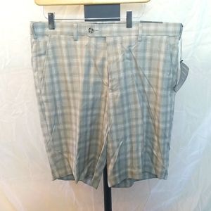 NWT ENRO Plaid Golf Shorts Men's Size 36